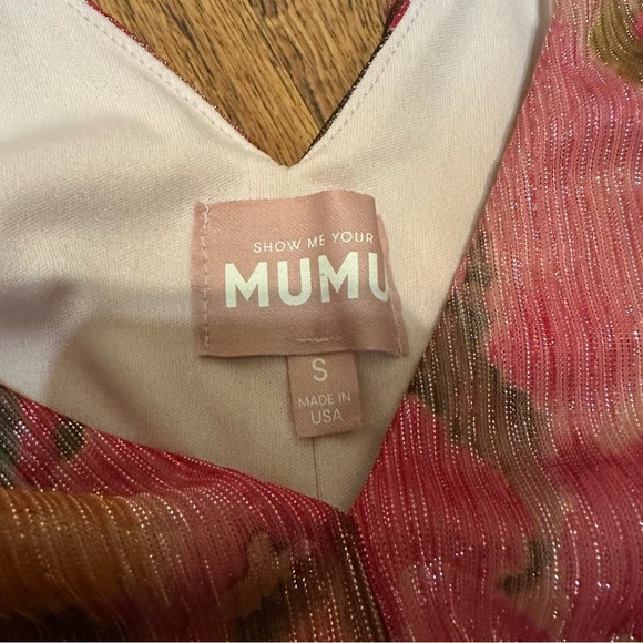 Show Me Your MuMu Pink Tiered Ruffled Maxi Dress sleeveless small lined floral - Picture 5 of 9